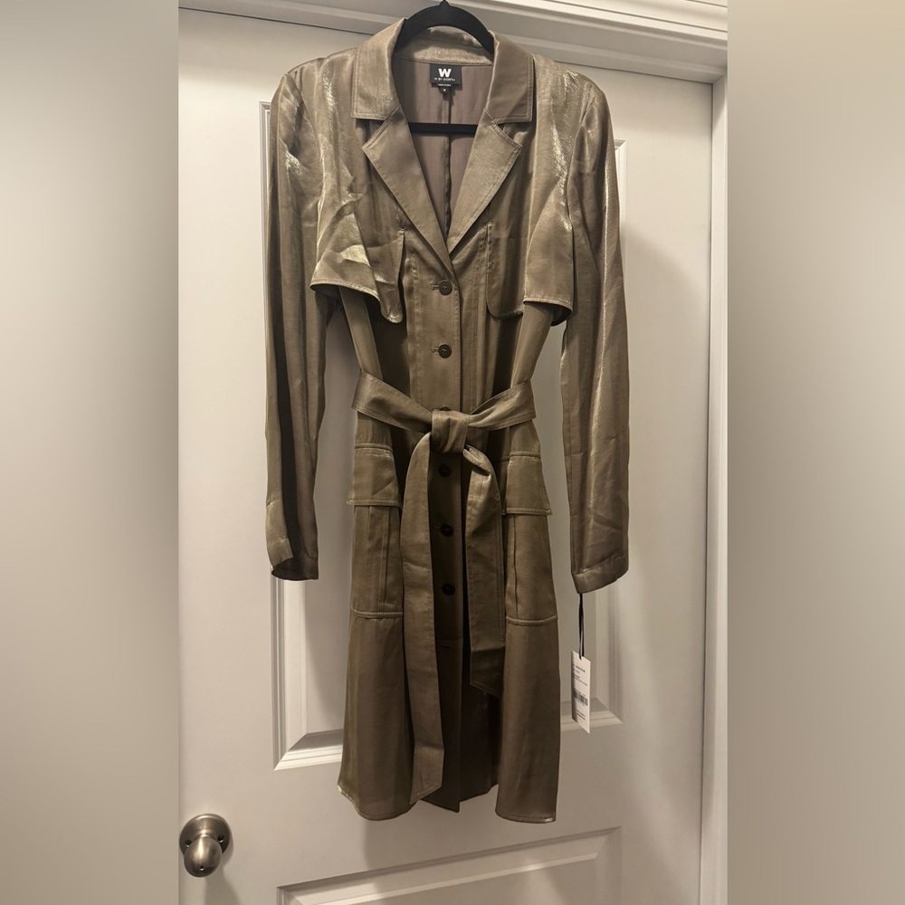 W by Worth Shimmering Khaki Trench Coat/Dress